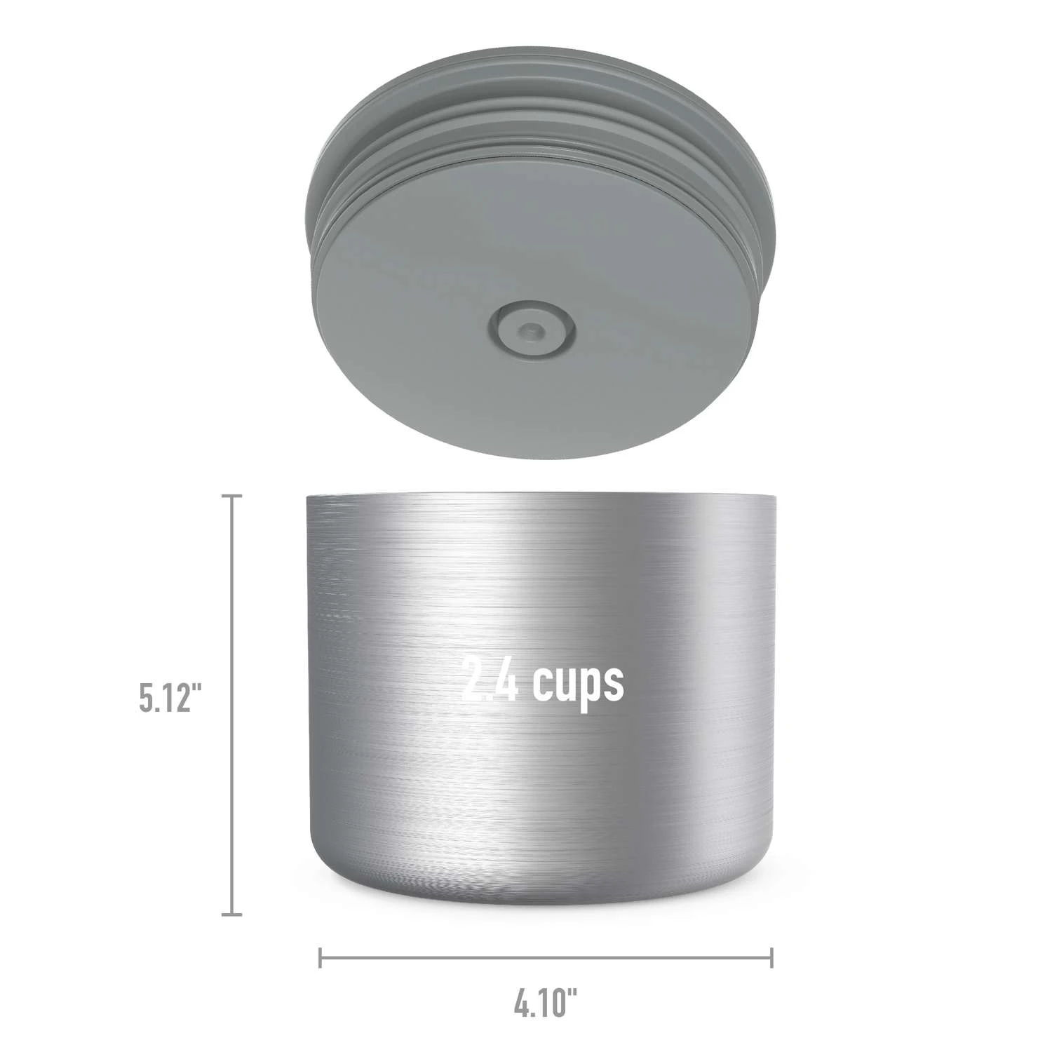 Bentgo 2.4 Cups Silver Food Storage Container 1 Pk 6 Bentgo 2.4 Cups Silver Food Storage Container 1 Pk - Image 4