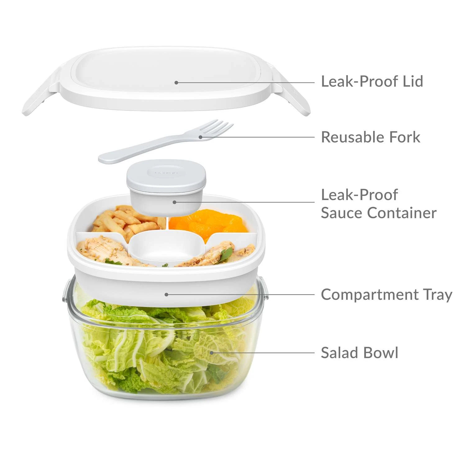 Bentgo 61 Oz White Salad Container 1 Pk 5 Bentgo 61 Oz White Salad Container 1 Pk - Image 3