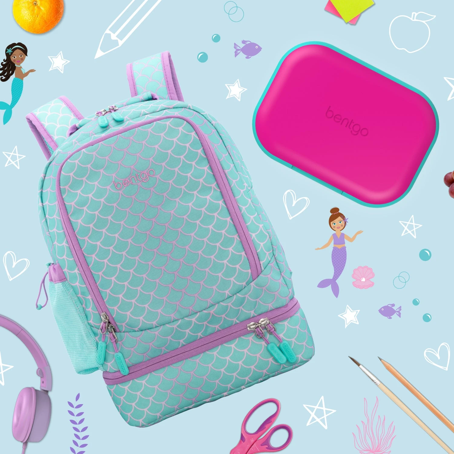 Bentgo Kids Chill Lunch Box & Prints Backpack 4 Bentgo Kids Chill Lunch Box & Prints Backpack - Image 2