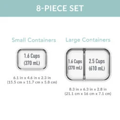 Bentgo Glass Leak-Proof Meal Prep Set (8pc) -Bentgo BGGLSPK1 CO 7