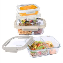 Bentgo Glass Leak-Proof Meal Prep Set (8pc) -Bentgo BGGLSPK1 WS