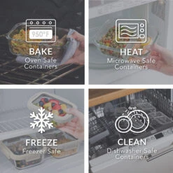 Bentgo Glass Leak-Proof Meal Prep Set (8pc) -Bentgo BGGLSPK1 WS 4