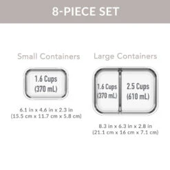 Bentgo Glass Leak-Proof Meal Prep Set (8pc) -Bentgo BGGLSPK1 WS 7