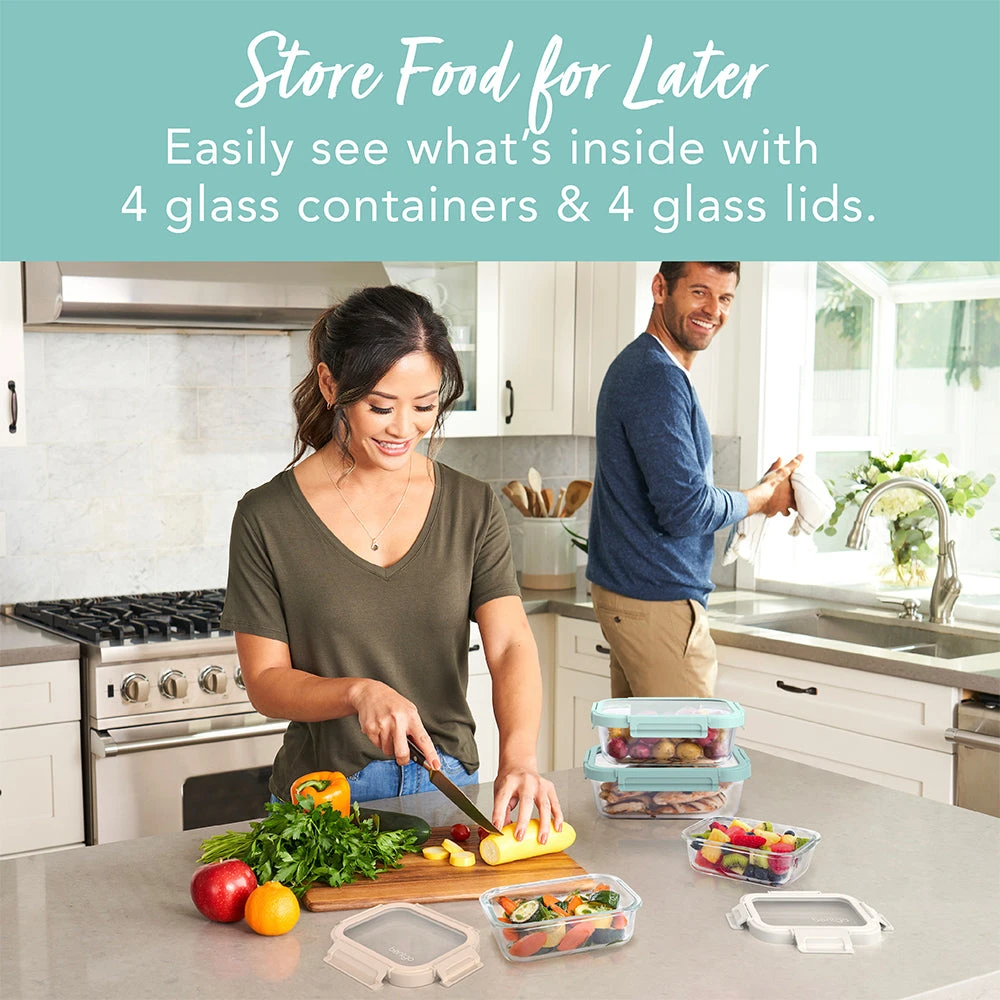 Bentgo Glass Leak-Proof Food Storage Set (8pc) 4 Bentgo Glass Leak-Proof Food Storage Set (8pc) - Image 2