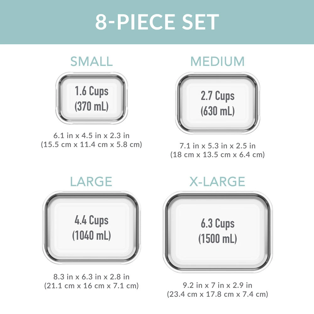 Bentgo Glass Leak-Proof Food Storage Set (8pc) 9 Bentgo Glass Leak-Proof Food Storage Set (8pc) - Image 7