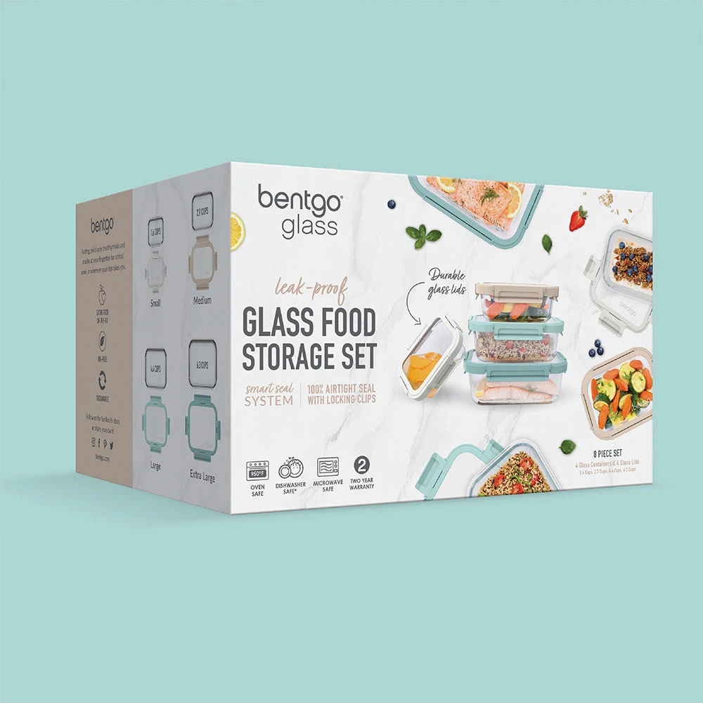 Bentgo Glass Leak-Proof Food Storage Set (8pc) 10 Bentgo Glass Leak-Proof Food Storage Set (8pc) - Image 8