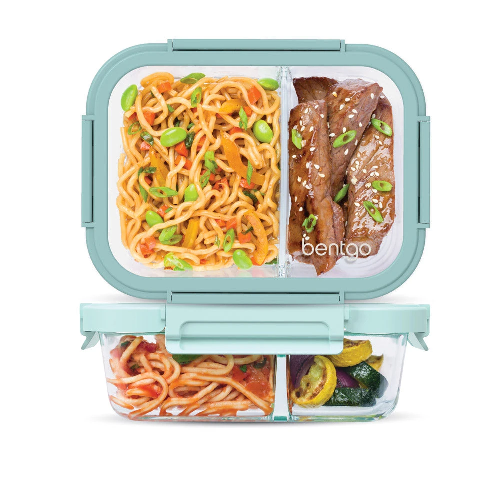 Bentgo Glass Leak-Proof Meal Prep Set (4pc) - Seafoam/Seaglass 3 Bentgo Glass Leak-Proof Meal Prep Set (4pc) - Seafoam/Seaglass