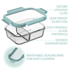Bentgo Glass Leak-Proof Meal Prep Set (4pc) - Seafoam/Seaglass 15 Bentgo Glass Leak-Proof Meal Prep Set (4pc) - Seafoam/Seaglass -Bentgo BGGLSPK3DTC 6