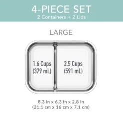 Bentgo Glass Leak-Proof Meal Prep Set (4pc) - Seafoam/Seaglass 16 Bentgo Glass Leak-Proof Meal Prep Set (4pc) - Seafoam/Seaglass -Bentgo BGGLSPK3DTC 7