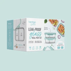 Bentgo Glass Leak-Proof Meal Prep Set (4pc) - Seafoam/Seaglass 17 Bentgo Glass Leak-Proof Meal Prep Set (4pc) - Seafoam/Seaglass -Bentgo BGGLSPK3DTC 8