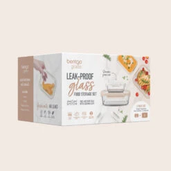 Bentgo Glass Leak-Proof Food Storage Set (4pc) - Pearl/Sand -Bentgo BGGLSPK4DTC 8