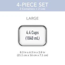 Bentgo Glass Leak-Proof Food Storage Set (4pc) - Frost/Periwinkle -Bentgo BGGLSPK5DTC 7
