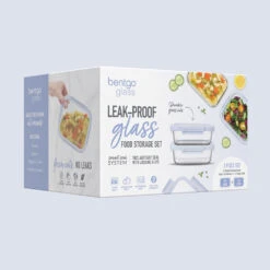 Bentgo Glass Leak-Proof Food Storage Set (4pc) - Frost/Periwinkle -Bentgo BGGLSPK5DTC 8