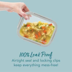 Bentgo Glass Leak-Proof Food Storage Set (4pc) - Pebble/Stone -Bentgo BGGLSPK8 PEBATFDTC 5