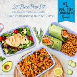 Bentgo Prep 1-Compartment Meal Prep Containers 31 Bentgo Prep 1-Compartment Meal Prep Containers -Bentgo BGPRP1 PW 2b