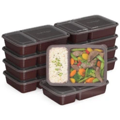 Bentgo Prep 2-Compartment Meal Prep Containers -Bentgo BGPRP2 BR add384ac 2264 460b 9a1c 397e51481e57