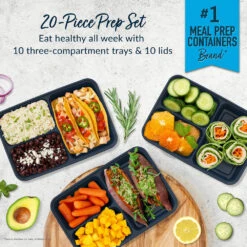 Bentgo Prep 3-Compartment Meal Prep Containers -Bentgo BGPRP3 NB 2b