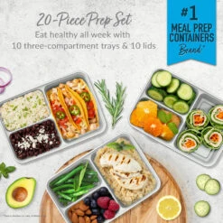 Bentgo Prep 3-Compartment Meal Prep Containers -Bentgo BGPRP3 SV 2b
