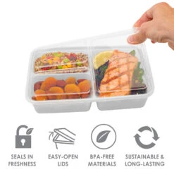 Bentgo Prep 3-Compartment Meal Prep Containers -Bentgo BGPRP3 SV 4 dec04e8f ae0b 4fdd abcc 0eaca1b9048b