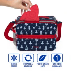 Bentgo Kids Prints Lunch Box, Lunch Bag, & Ice Packs -Bentgo BGPTBDL2 RKT 14