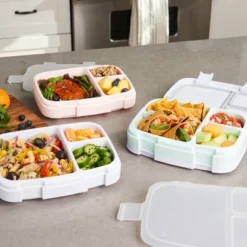 Bentgo Fresh 3pk Reusable 3 Compartment Containers For Prepping, Microwave & Dishwasher Safe