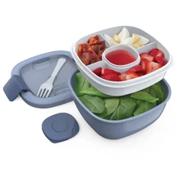 Bentgo Salad Stackable Lunch Container With Large 54oz Bowl, 4-Compartment Tray & Built-In Fork -Bentgo GUEST 41540244 b4f2 41a3 8b4c 9f86a7db2433