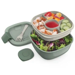 Bentgo Salad Stackable Lunch Container With Large 54oz Bowl, 4-Compartment Tray & Built-In Fork -Bentgo GUEST 6ac31d96 4831 4b57 bc5d 877f161e3eb1
