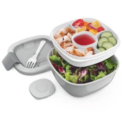 Bentgo Salad Stackable Lunch Container With Large 54oz Bowl, 4-Compartment Tray & Built-In Fork -Bentgo GUEST 817702f3 3dcf 4b6c 9860 f3036e712d1b