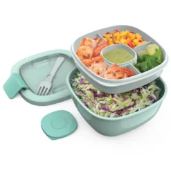 Bentgo Salad Stackable Lunch Container With Large 54oz Bowl, 4-Compartment Tray & Built-In Fork -Bentgo GUEST 843e686f 77b6 4aa4 98e1 8e67334e2cc2