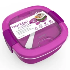 Bentgo Salad Stackable Lunch Container With Large 54oz Bowl, 4-Compartment Tray & Built-In Fork -Bentgo GUEST fb932fa7 d065 4a9e 9c45 5cd7fc5b29a4