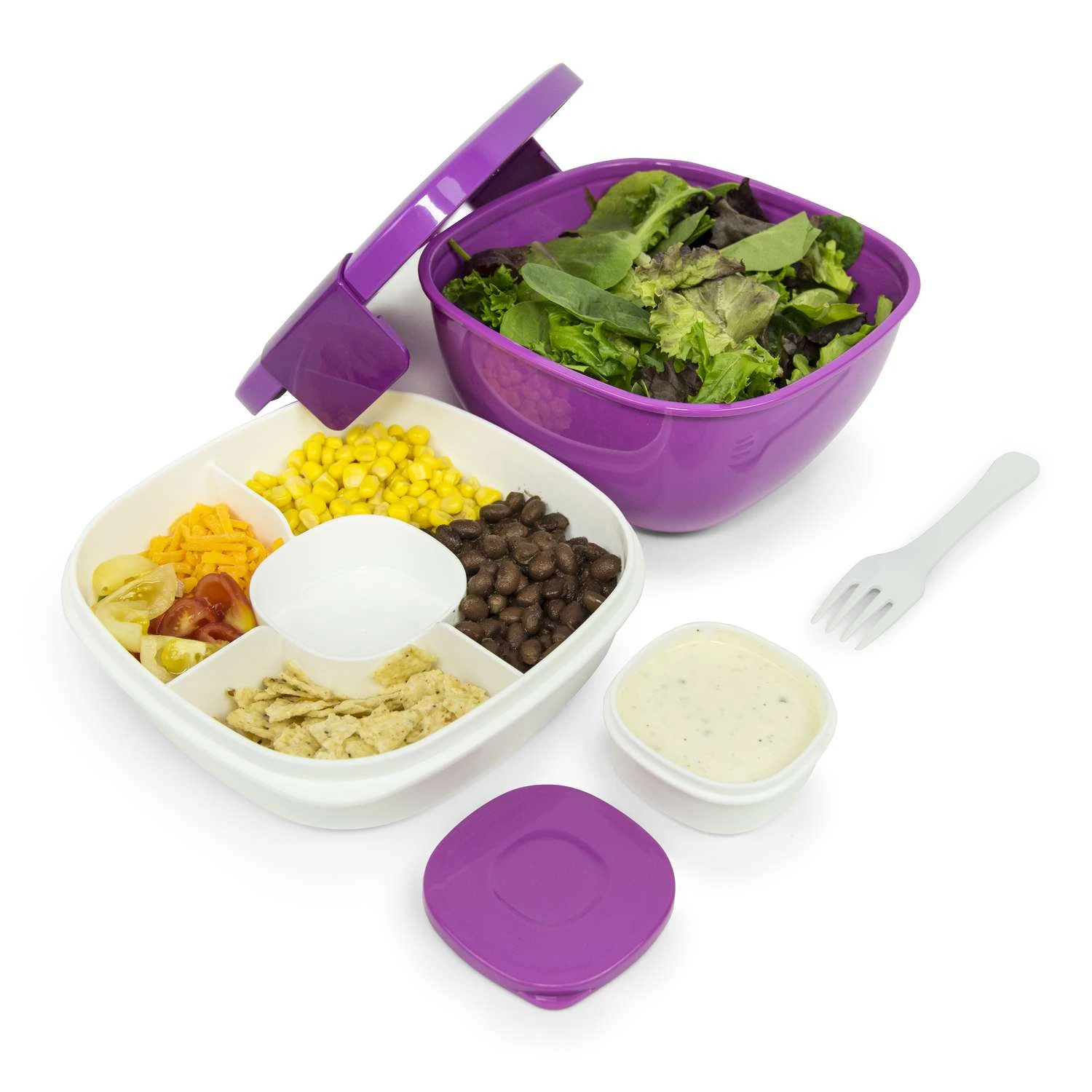 Bentgo 57 Oz Purple Salad Container Set 1 Pk 4 Bentgo 57 Oz Purple Salad Container Set 1 Pk - Image 2