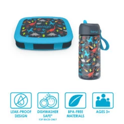 Bentgo Kids Prints Lunch Box & Water Bottle -Bentgo bentgo lunch box bottle bundle dinosaur 3