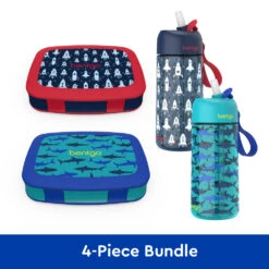 Bentgo Kids Prints Lunch Boxes & Water Bottles 38 Bentgo Kids Prints Lunch Boxes & Water Bottles -Bentgo bentgo lunch box bottle bundle rocket shark 1