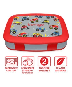 Red & Gray Trucks Five-Compartment Bento Lunch Box -Bentgo zu105946995 alt 1 tm1653657405