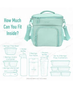 Coastal Aqua Prep Deluxe Multi-Meal Bag -Bentgo zu105953850 alt 3 tm1653657405