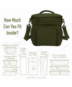 Olive Green Prep Deluxe Multi-Meal Bag -Bentgo zu105953932 alt 3 tm1653657405