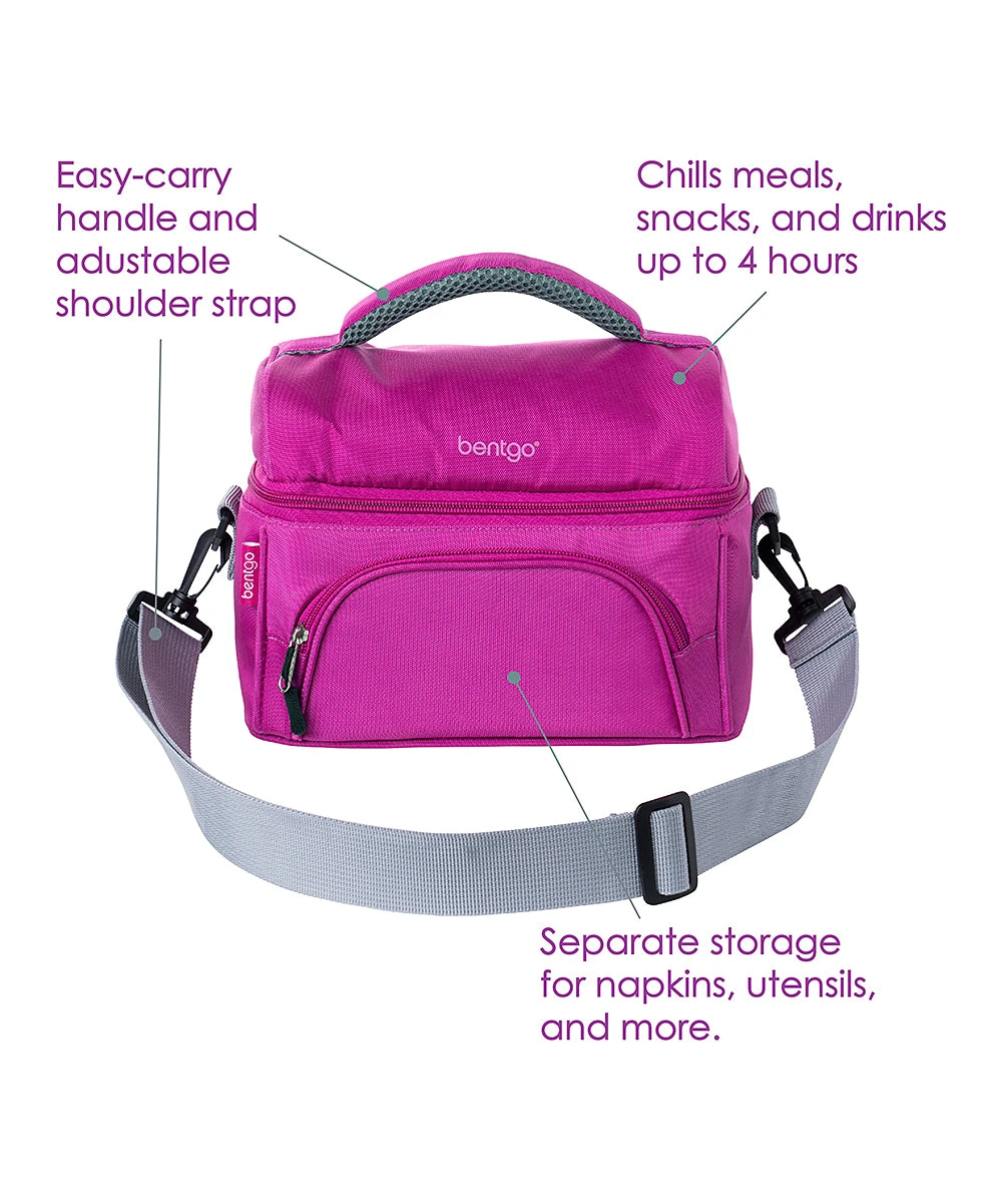 Purple Deluxe Bento Box Lunch Bag 5 Purple Deluxe Bento Box Lunch Bag - Image 3