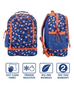 Blue & Orange Sports Ball Insulated Backpack -Bentgo zu95758370 alt 2 tm1623779515