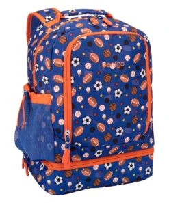 Blue & Orange Sports Ball Insulated Backpack